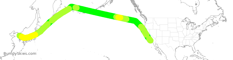 Turbulence forecast map for CKS9745, LAX to KSI