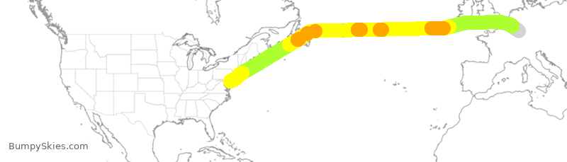 Turbulence forecast map for CMB135, DOV to TAR