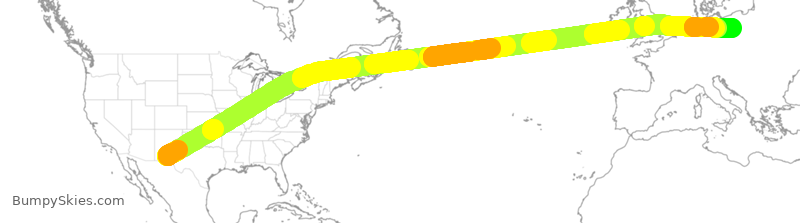 Turbulence forecast map for CMB586, BIF to PPO