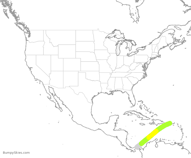 Turbulence forecast map for CMP451, JSJ to PTO