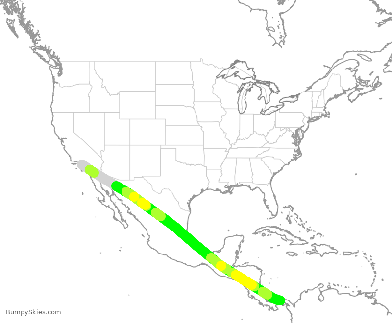 Turbulence forecast map for CMP473, LAX to PTO