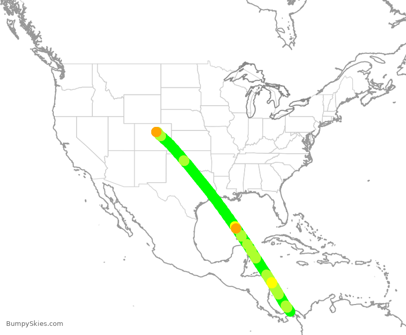 Turbulence forecast map for CMP476, PTY to DEN