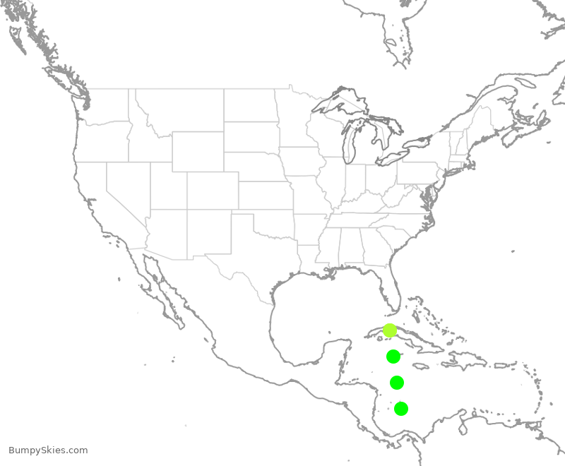 Turbulence forecast map for CMP485, PTY to MIA
