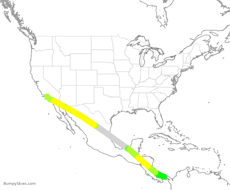 Turbulence forecast map for CMP6473, LAX to PTO