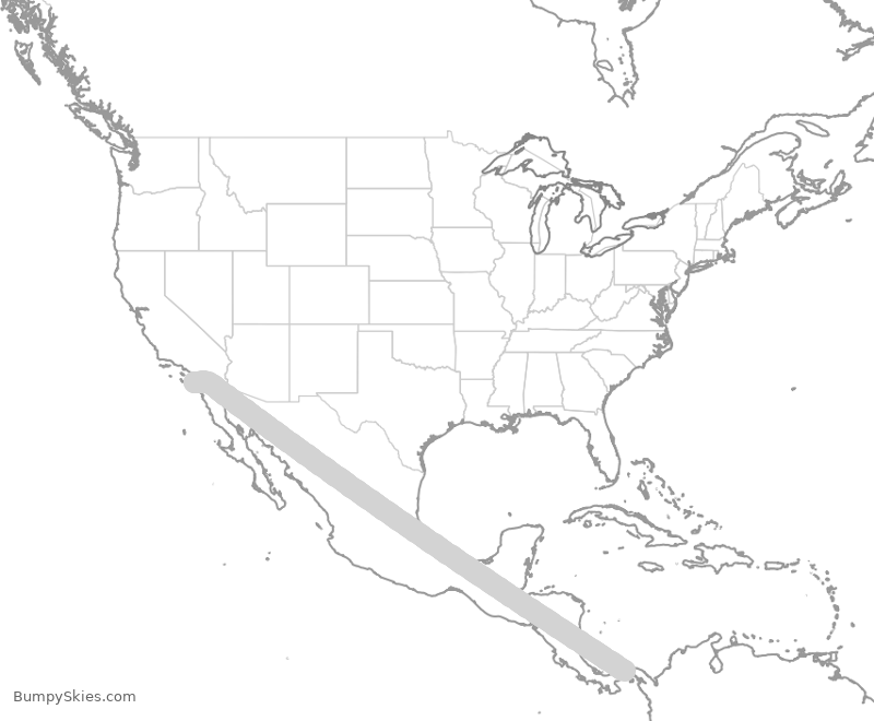 Turbulence forecast map for CMP847, PTY to SAN