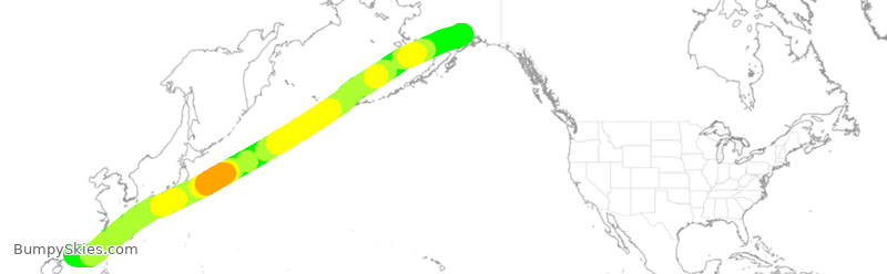 Turbulence forecast map for CPA080, HKG to ANC