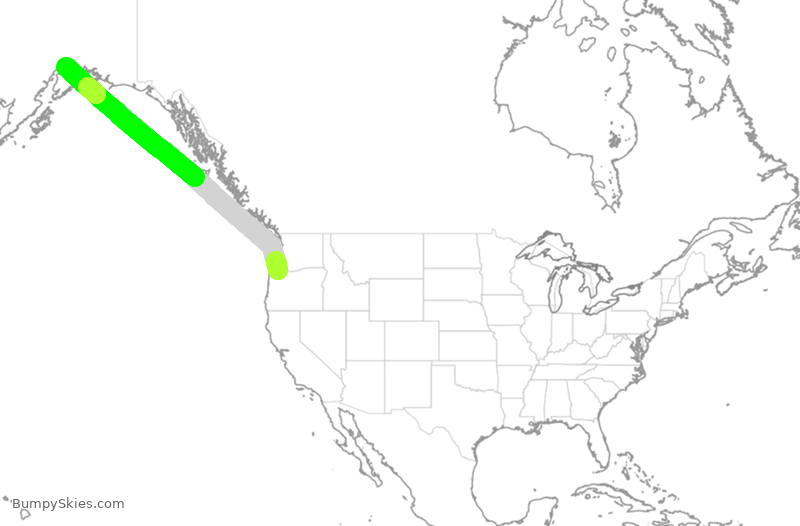 Turbulence forecast map for CPA083, PDX to ANC