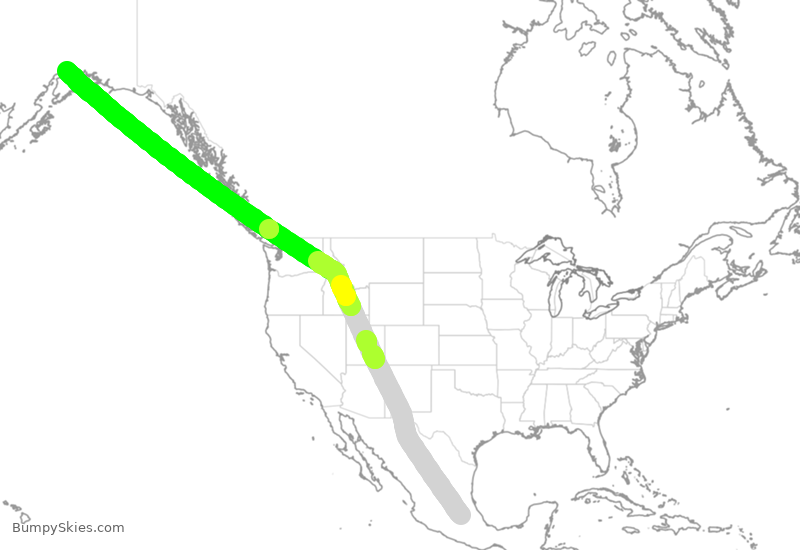 Turbulence forecast map for CPA087, MMSM to ANC