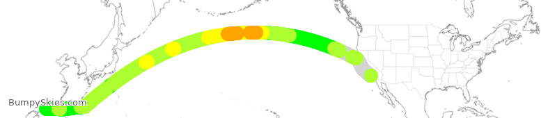 Turbulence forecast map for CPA089, LAX to HKG