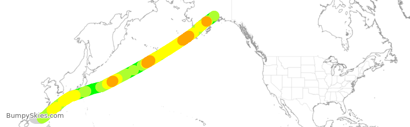 Turbulence forecast map for CPA094, HKG to ANC