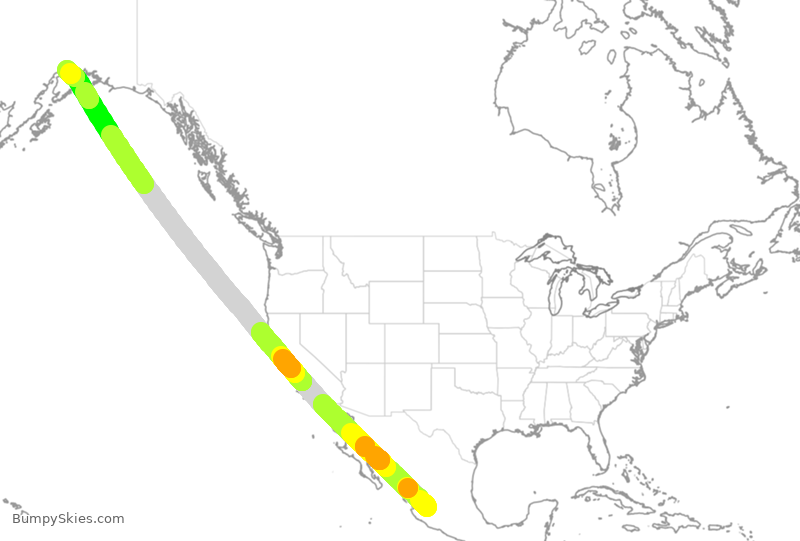 Turbulence forecast map for CPA097, GDL to ANC