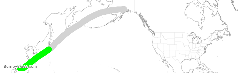 Turbulence forecast map for CPA097, ANC to HHH