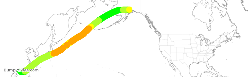 Turbulence forecast map for CPA2083, ANC to HKG