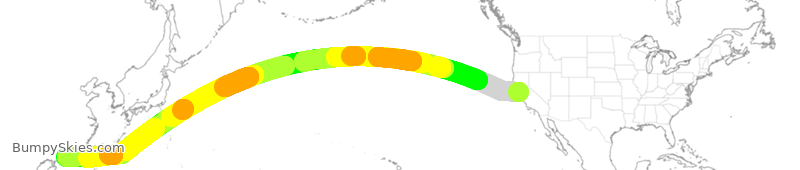 Turbulence forecast map for CPA2873, SFO to HKG