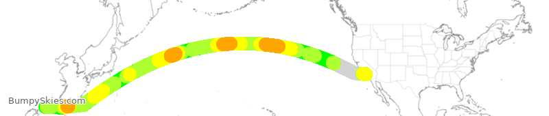 Turbulence forecast map for CPA2881, LAX to HKG