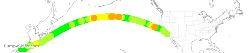 Turbulence forecast map for CPA2883, LAX to HKG
