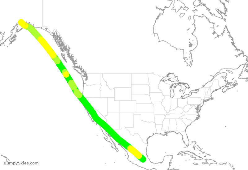 Turbulence forecast map for CPA3186, ANC to MMSM