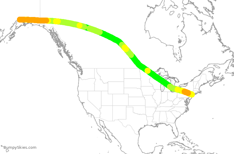 Turbulence forecast map for CPA3194, ANC to JFK