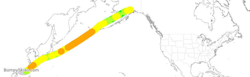 Turbulence forecast map for CPA3194, HKG to ANC
