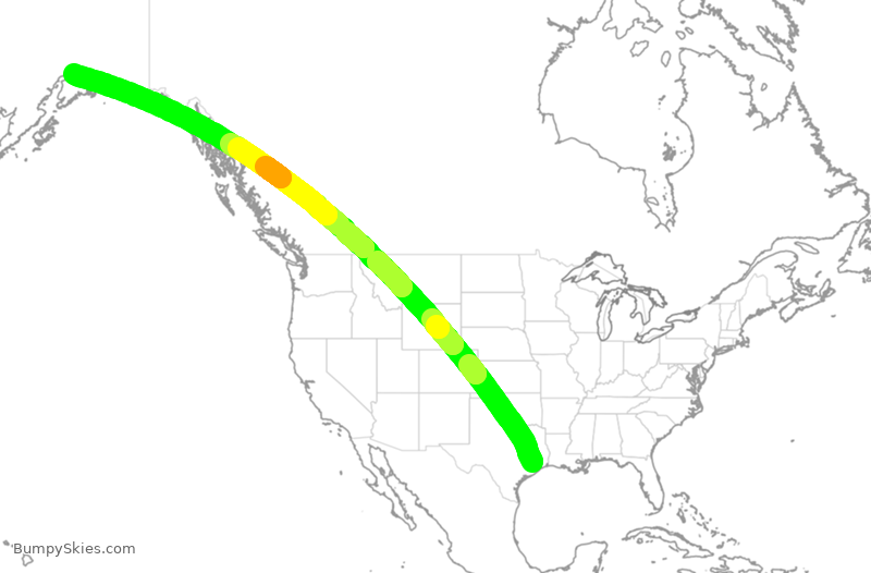 Turbulence forecast map for CPA3275, IAH to ANC