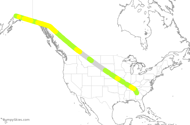 Turbulence forecast map for CPA3283, ATL to ANC