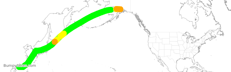 Turbulence forecast map for CPA3283, ANC to HKG