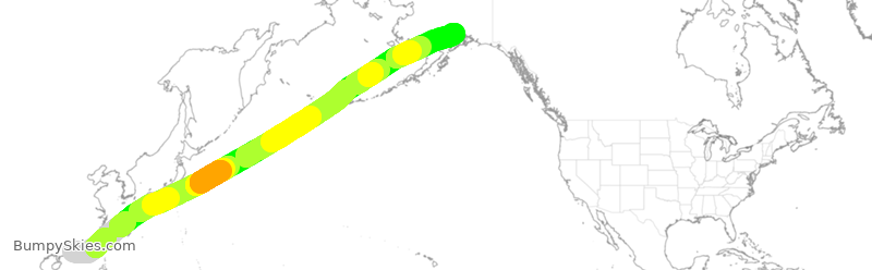 Turbulence forecast map for CPA3296, HKG to ANC