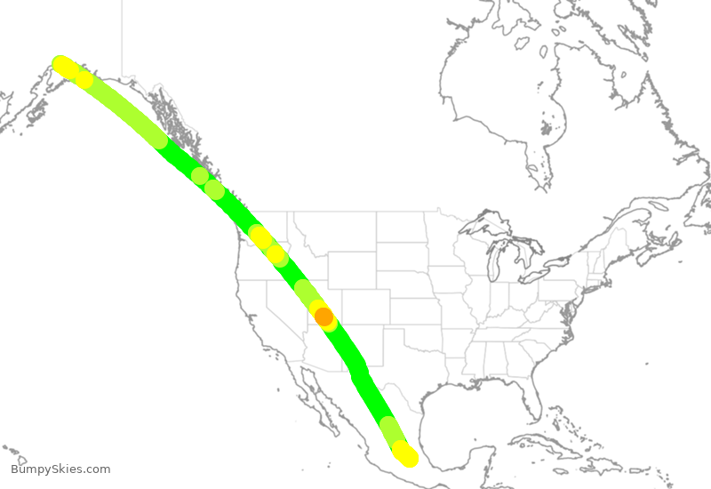 Turbulence forecast map for CPA3408, ANC to MMSM