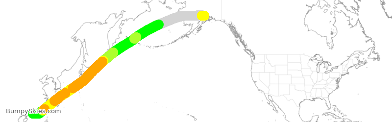 Turbulence forecast map for CPA3409, ANC to HKG