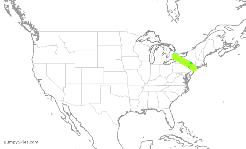Turbulence forecast map for CPA3485, JFK to YYZ