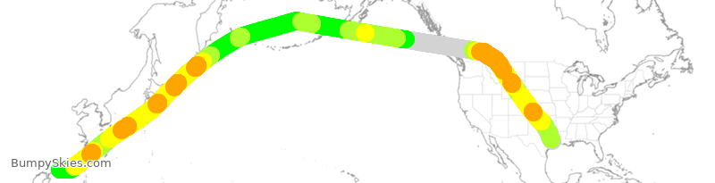 Turbulence forecast map for CPA3871, IAH to HKG