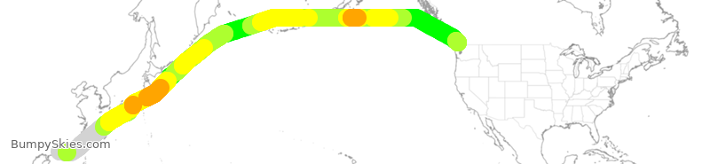 Turbulence forecast map for CPA810, HHH to YVR
