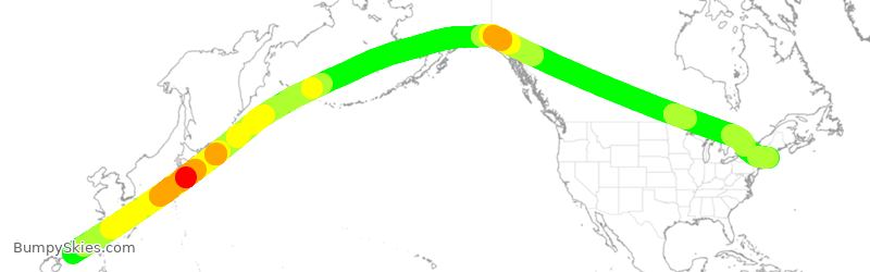 Turbulence forecast map for CPA812, HKG to BOS