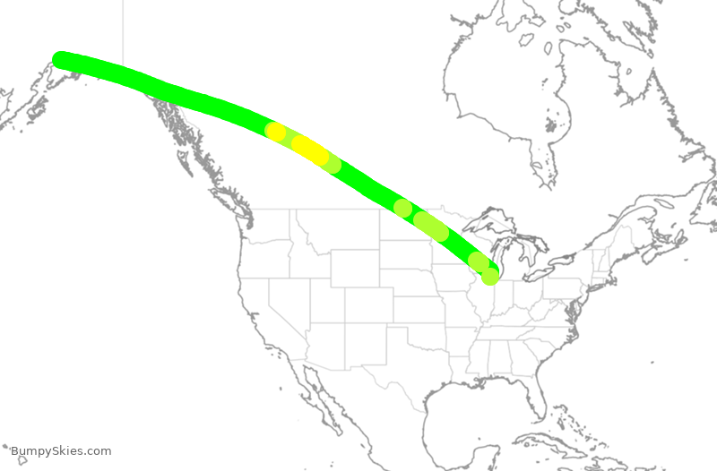 Turbulence forecast map for CPA81, ORD to ANC
