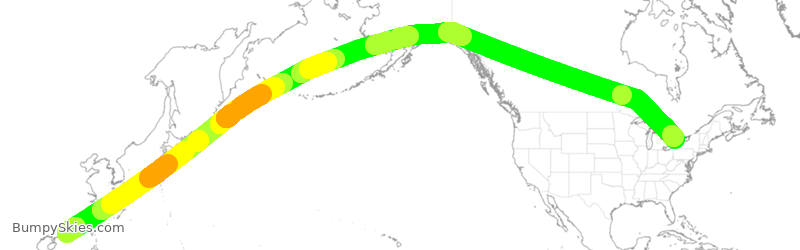 Turbulence forecast map for CPA826, HHH to YYZ