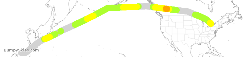 Turbulence forecast map for CPA828, HHH to YYZ