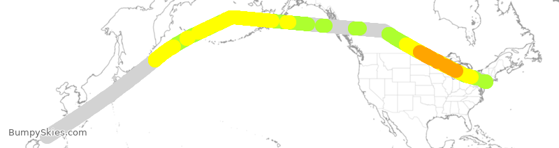 Turbulence forecast map for CPA830, HHH to JFK
