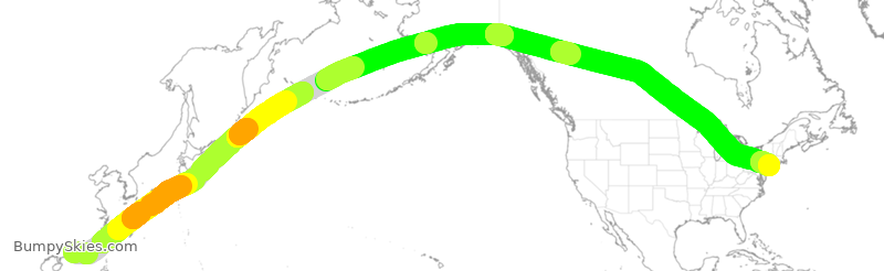 Turbulence forecast map for CPA840, HHH to JFK