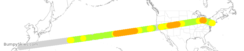 Turbulence forecast map for CPA844, HHH to JFK