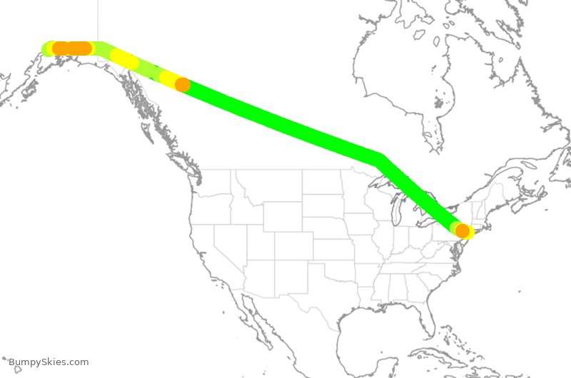 Turbulence forecast map for CPA84, ANC to JFK