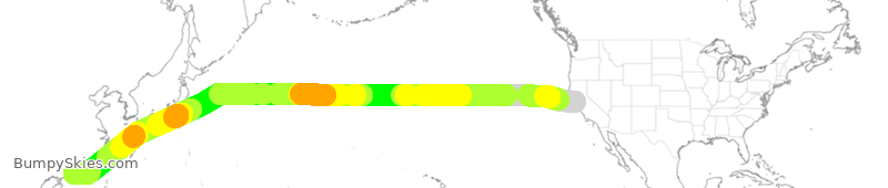 Turbulence forecast map for CPA851, SFO to HHH