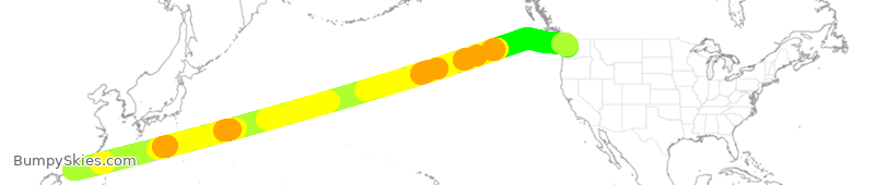 Turbulence forecast map for CPA852, HHH to SEA
