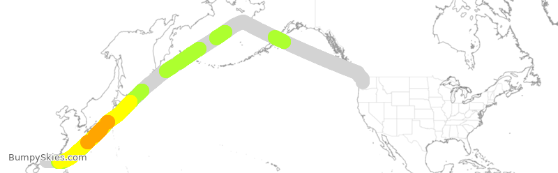 Turbulence forecast map for CPA853, SEA to HKG