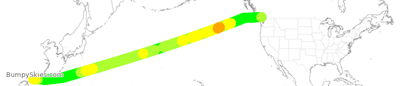 Turbulence forecast map for CPA865, YVR to HHH