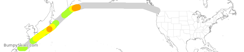 Turbulence forecast map for CPA867, YVR to HHH