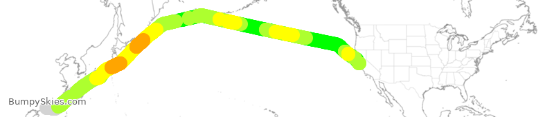 Turbulence forecast map for CPA870, HKG to SFO
