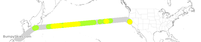 Turbulence forecast map for CPA872, HKG to SFO