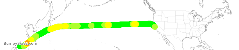 Turbulence forecast map for CPA873, SFO to HKG