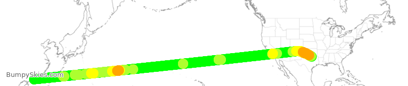 Turbulence forecast map for CPA876, HKG to DFW