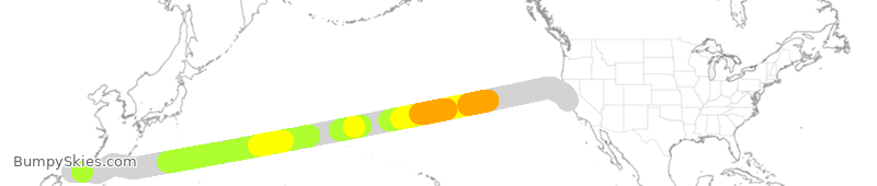 Turbulence forecast map for CPA879, SFO to HHH